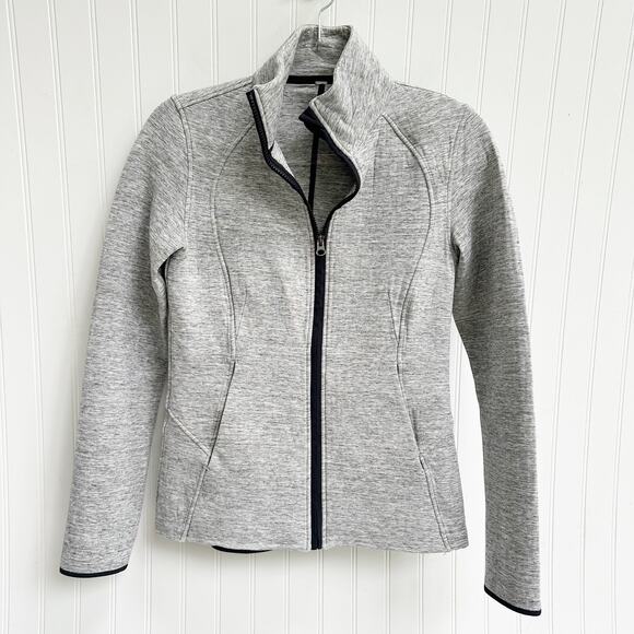 Lululemon Going Places Jacket Grey Black Heathered Space Dye Zip Up Size 4 - Picture 7 of 7